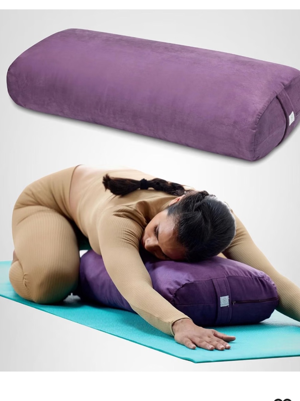 GAIAM purple rectangular Yoga Bolster washable cover NWT Meditation